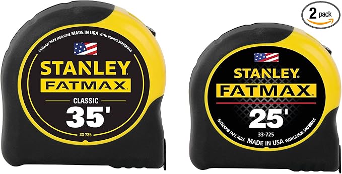 Stanley 33-735-25 35ft. and 25ft. Fatmax Tape Measure Combo Pack, Yellow