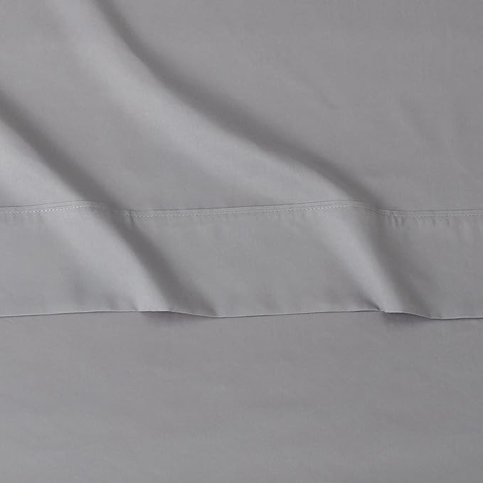 Amazon Basics Soft, Breathable, Wrinkle-Free Brushed Microfiber 4 Piece Bed Sheet Set, Machine Washable, 14-Inch Deep Pockets, King, Dark Gray, Solid