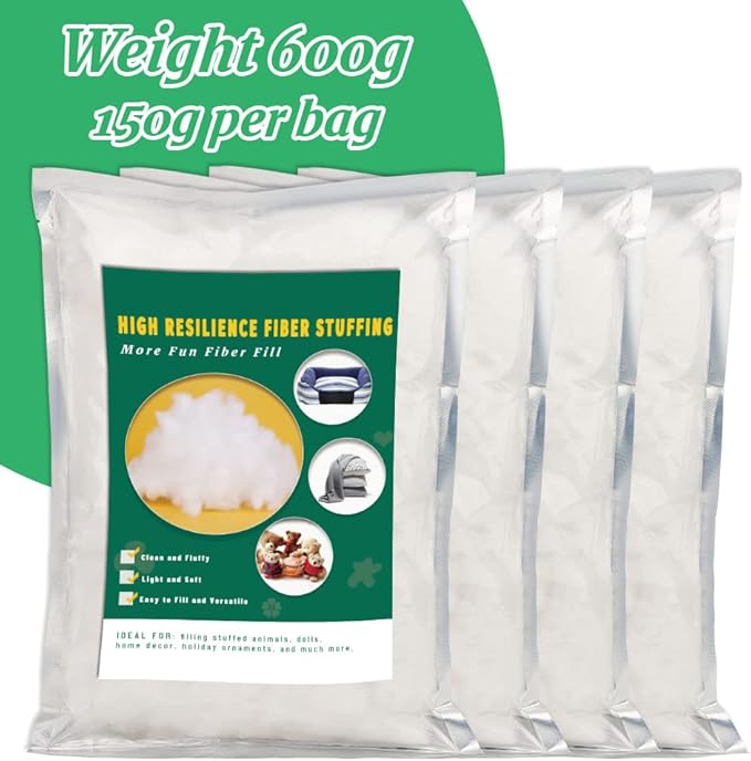 600g/21.2oz Pillow Stuffing, Stuffing for Stuffed Animals, StuffingFiber Fill, Crochet Stuffed, Polyester Fiber in Crafts, Premium Fiber Fill for Filling Crafts DIY