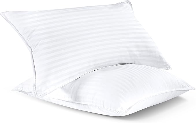 Utopia Bedding Bed Pillows for Sleeping Standard Size (White), Set of 2, Down Alternative Pillow for Sleeping, Cooling Hotel Quality Pillow Set for Back, Stomach or Side Sleepers