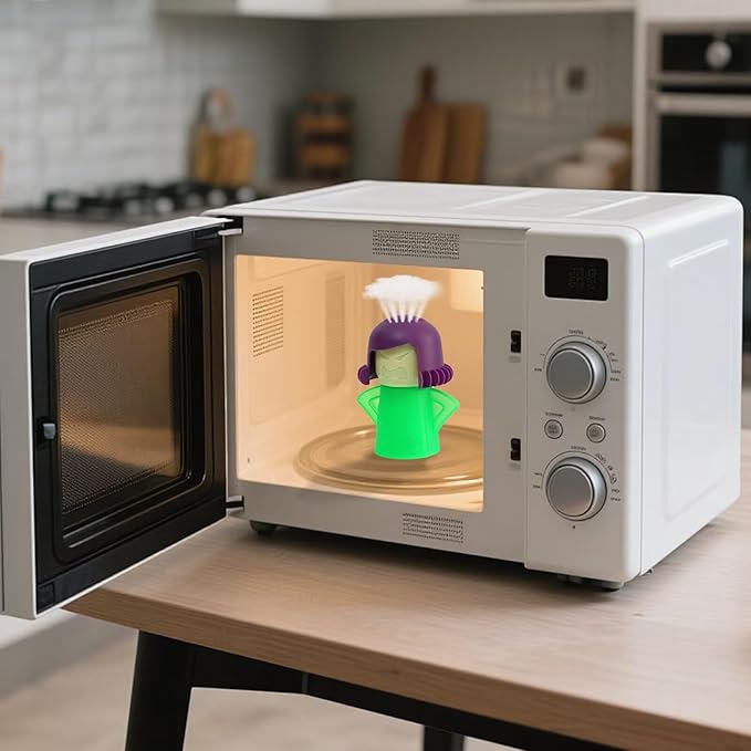 HORNO Angry Mama Microwave Oven Steam Cleaner and Disinfects With Vinegar and Water for Kitchens (Green)