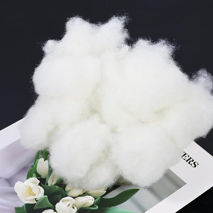 Polyester Fiber Fill, Premium Pillow Stuffing, 1 lb / 453g Polyfill Stuffing for Cushions, Stuffed Animals, High Resilience Fiberfill for Pillows, Bedding, Home Decor Projects