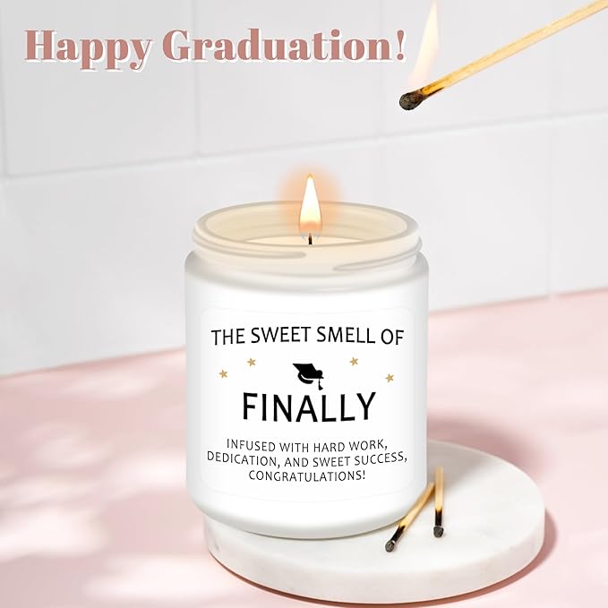Homsolver Funny Graduation Gift for Her Him, College, High School, Masters Degree, Phd, Nurse Graduation Gifts for Women & Men, Scented Candles