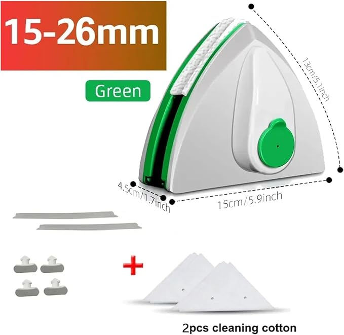 window washer tool， Double-Side Magnetic Windows Cleaner Automatic Water Dispending Glass Brush Wiper Robot Household Cleaning Tools,for home(15-26mm)