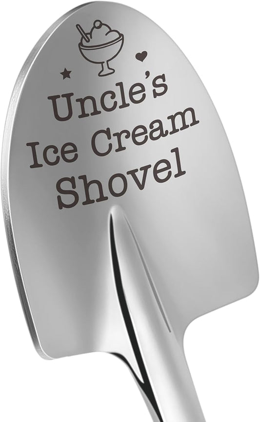 Uncle Gifts from Niece Nephew, Uncle Fathers Day Birthday Gift for Men, Small Cute Easter Basket Essentials Easter Egg Stuffer Gifts for Him, Uncle's Ice Cream Shovel Spoon for Valentines Christmas