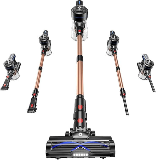 NADALY Cordless Vacuum Cleaner, 50Kpa Powerful Suction with 580W 65 Mins Runtime Stick Vacuum,Rechargeable, Lightweight, Anti-Tangle,Ideal for Hard Floor