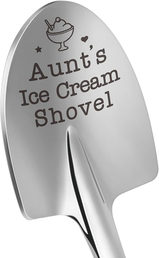 Aunt Gifts, Mothers Day Birthday Gifts for Aunt Auntie from Niece Nephew, Best Aunts Ever Cute Mother's Day Present Funny Aunt's Ice Cream Shovel Spoon Gift for Anniversary Christmas White Elephant