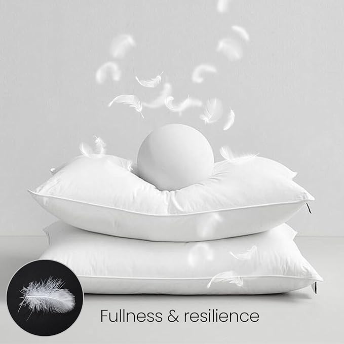MOOX Down Feathers Pillow Stuffing Filling for DIY Projects Premium Natural 5/95 Goose Feather Down Soft Fluffy Perfect for Pillow Cushions Bedding Pillow Couch Dog Bed Upholstery Crafts (4.0, Pounds)