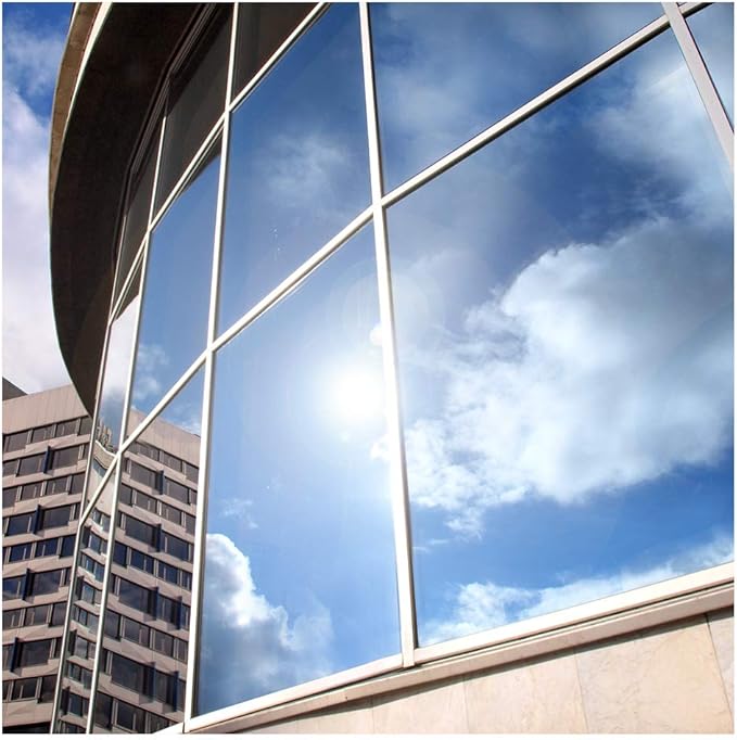 BDF EXS15 Exterior Window Film Daytime Privacy and Sun Control Mirror Silver 15 (Dark) - 24in X 24ft