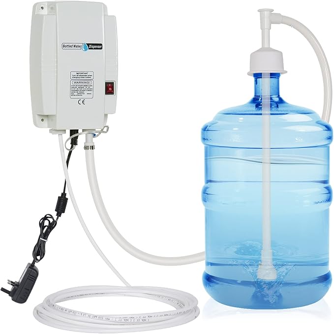TDRRICH Bottled Water Dispensing Pump System Single-Tube for Fridge, Drinking Electric Water Pump for Coffee Machine 5 Gallon 25W Pressure 60PSI Flow 2.5L Speed 2950 Suitable for Homes Offices Bars