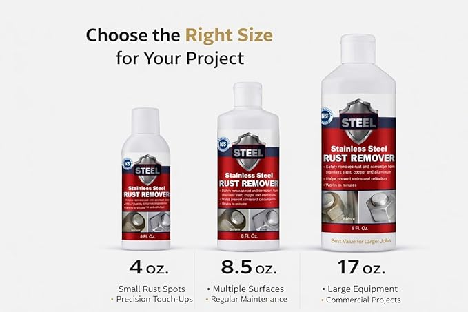 CLEAN MY STEEL Stainless Steel Rust Stain Remover Eraser Cleaner for Fridge, Outdoor BBQ Grill, from Metal Sink and Appliances, NSF Certified, Food Area Safe, 4 oz