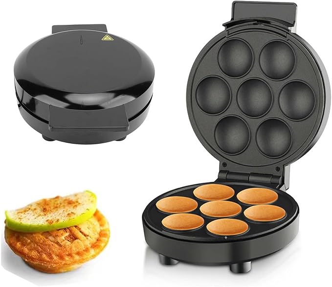 Cupcake Maker Mini Donut Maker Non Stick Cool Touch Electric Donut Maker Double Heated Makes 7 Cupcakes Perfect for Breakfast Snacks and Desserts(US Plug 110V)