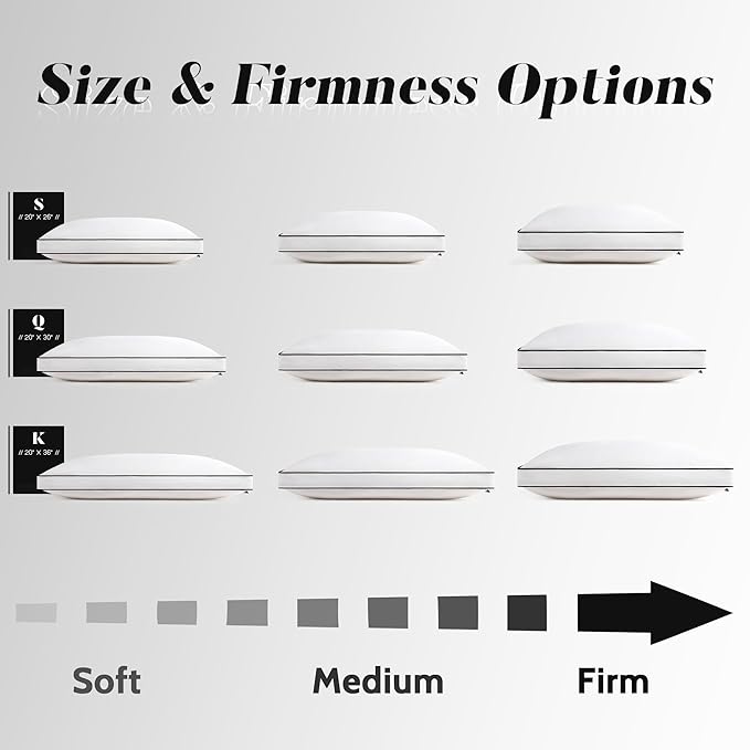DOWNSTORIA Feather Down Pillows King Size Set of 2 with Gusset, Luxury Hotel Collection Bed Pillow 2 Pack, Down Surrounded Pillows for Sleeping, Soft for Side, Back Sleepers 20x36 in.