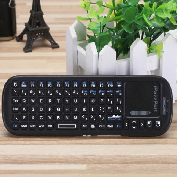 iPazzPort 2.4G Mini Wireless Keyboard with Touchpad Mouse Combo, Lightweight Portable Keyboard Controller, Compatible with Android TV Box/PC/Tablets/PS4/Raspberry Pi 3/HTPC KP-810-19S