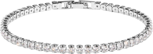 Princess Cut CZ Diamond Tennis Bracelet for Women Dainty Square Cubic Zirconia Silver Jewelry Gifts for Mom Graduation Mothers Day Gifts for Wife Daughter Sister