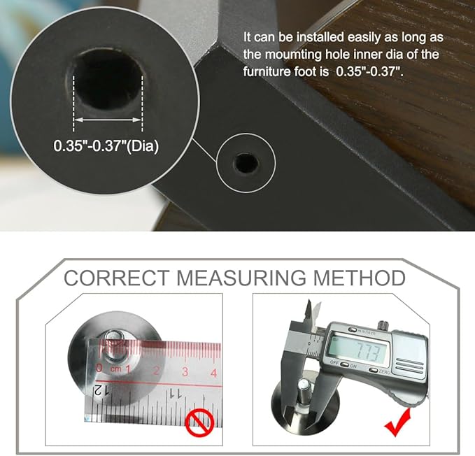 uxcell M10 x 15 x 43mm Leveling Feet Adjustable Leveler Floor Protector Round Base for Furniture Chair Table Leg 24 Pack
