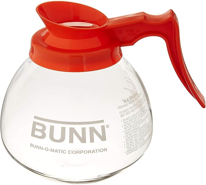 BUNN Coffee Pot Decanter/Carafe, 2 Black Regular and 1 Orange Decaf, 12 Cup Capacity, Set of 3