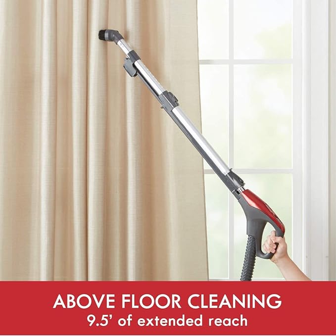 Kenmore 81414 400 Series Pet Friendly Lightweight Bagged Canister Vacuum with Extended Telescoping Wand, HEPA, Retractable Cord, and 4 Cleaning Tools-Red