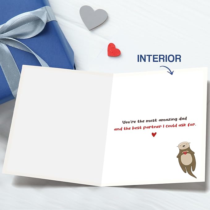 Otter Fathers Day Card Gifts for Husband Boyfriend from Wife Girlfriend, Personalized Double-Sided, Minimalist Premium Design, Perfect Father's Day Decoration Ideas