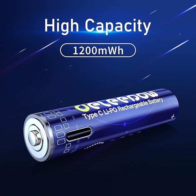 1.5V Rechargeable AAA Batteries 1200mWh USB AAA Rechargeable Batteries, 12-Pack Triple A Battery with USB Cable 1500 Cycle