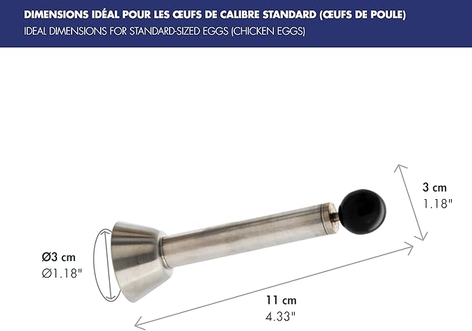 Louis Tellier(LT) LT 18-10 Egg Top Cutter N4183 - Stainless Steel Egg Slicer - Hands-Free Operation, Easy Clean