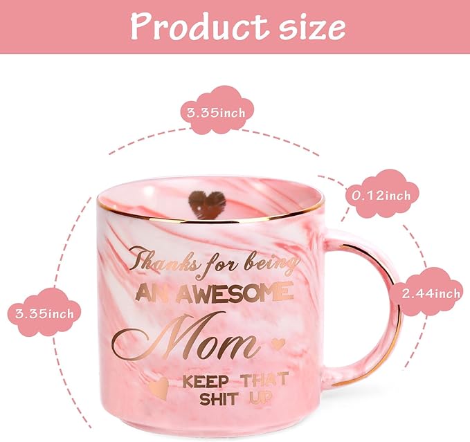 Ulrhpc Mothers Day Gifts for Mom Wife Daughter Sister - 12 OZ Funny Coffee Mug, Birthday Gifts for Mom, Retirement Anniversary Xmas Valentines Mother's Day Present for Women