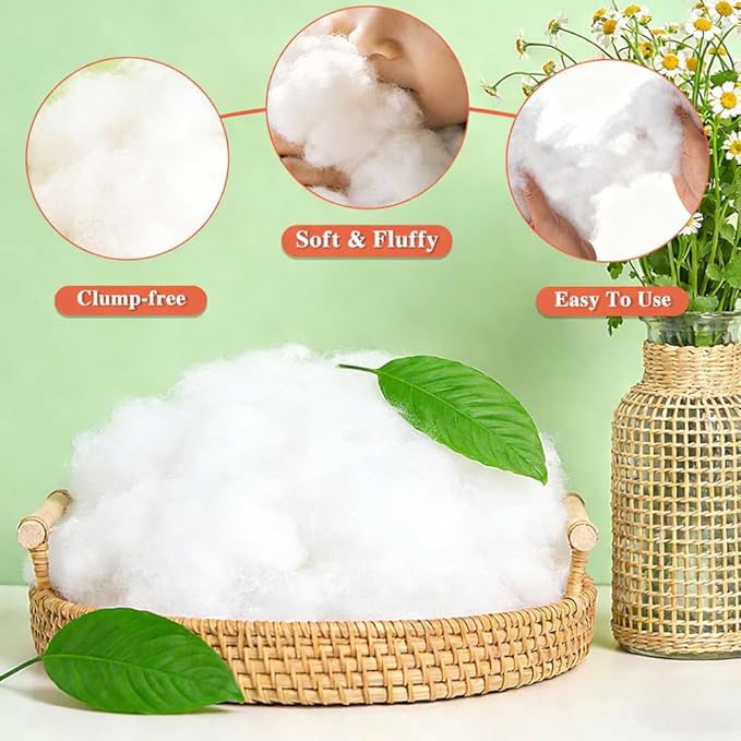 Polyfill Stuffing Fiber Fill 18.7oz/1.17lbs, White Original Polyester Fiber Pillow Stuffing for Crochet Toys, Pillow, Cushion, Couch, Stuffed Animals, Crafts, Cloud Decor, Machine Washable