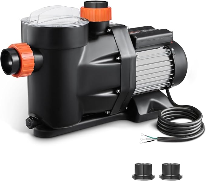 VEVOR 2HP Self-Priming Pool Pump 135 GPM 220V In/Above Ground