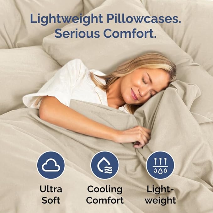 King Standard Pillow Cases Set of 2 - Ultra-Soft Hotel Quality Pillowcase Covers - Comfy, Cozy & Fade Free - Wrinkle Resistant - Machine Washable Pillow Protectors - 2 Piece Set - King Standard Wheat