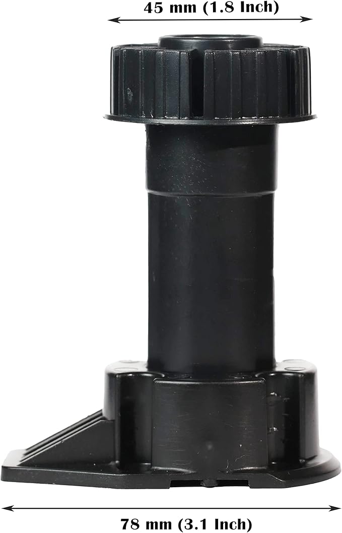 Berta 12 Pack Cabinet Leveler Legs-330 lb Capacity, Leg-Adjusts from 4"–5 1/10” (100-130 mm) (100-130 mm, 12 Pieces)