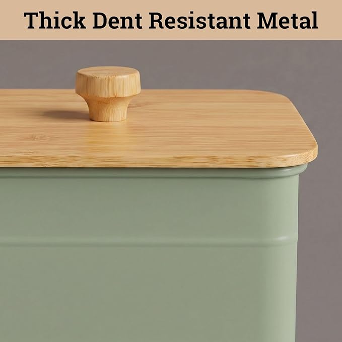 Kitchen Canisters for Countertop Set of 3 with Customizable Chalkboard Labels & Marker Pen - Big Iron Kitchen Canisters with Airtight Lids - Sage Green Canister Set - Flour and Sugar Containers