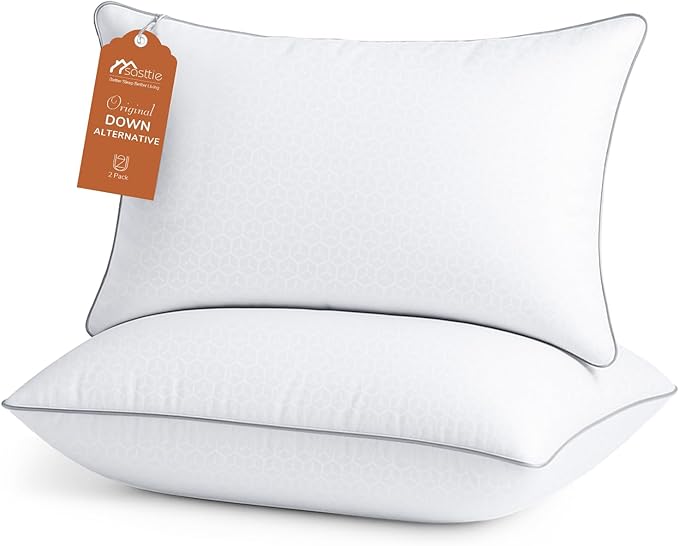 Sasttie Firm King Size Pillows Set of 2, Bed Pillows for Side, Back, and Stomach Sleepers - Oeko-Tex Certified Supportive Down Alternative Plump Filling - Hotel Quality and Machine Washable, 2 Pack