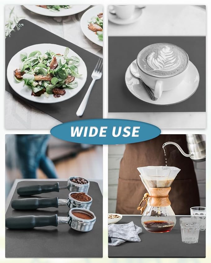 AMOAMI-Coffee Mat Hide Stain Rubber Backed Absorbent Dish Drying Mat for Kitchen Counter-Coffee Bar Accessories Fit Under Coffee Maker, Espresso Machine, Pot, Dish Rack