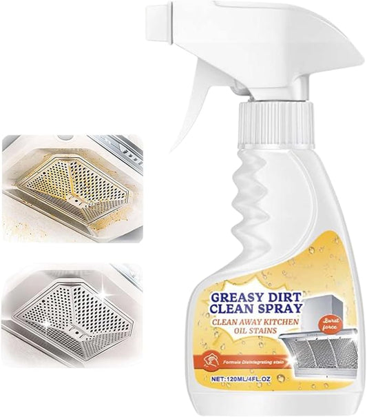120ml Degreaser Cleaner Heavy Duty Kitchen Spray Cleaner All Purpose for Gas Stove, Range Hood, Air Fryer, BBQ Grill, Cookware & Countertop Cleaner, Cleaning Supplies for Housekeeping, 1 Pack