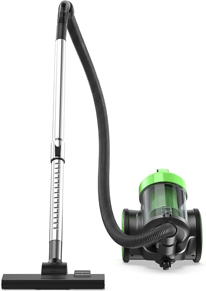 NEWBULIG Canister Vacuum Cleaners for Home, Strong Suction Bagless Vacuum Cleaner, 850W 16Kpa for Hard Floor and Carpet, Retractable Cord,1.8L Large Dust Cup