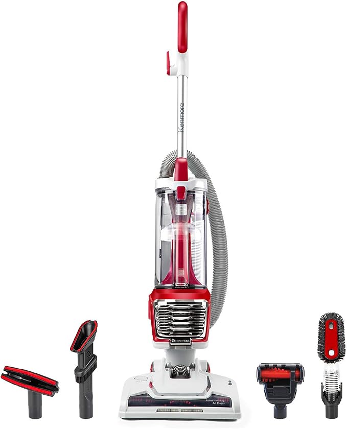 Kenmore DU2015 Bagless Upright Vacuum Lightweight Carpet Cleaner with 10’Hose, HEPA Filter, 4 Cleaning Tools for Pet Hair, Hardwood Floor, Red | Lightweight Carpet Cleaner, 10' Hose, HEPA Filter, 4 Cleaning Tools, For Pet Hair & Hardwood Floor