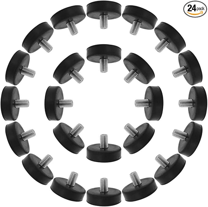 uxcell M10 x 15 x 43mm Leveling Feet Adjustable Leveler Floor Protector Round Base for Furniture Chair Table Leg 24 Pack