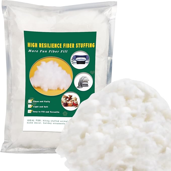200g/7.1oz Stuffing Fiber Fill, Polyester Fiber, Pillow Stuffing, Stuffing in Crafts, Pillow Stuffing for Stuffed Animals, Premium FiberFill for Filling Crafts DIY