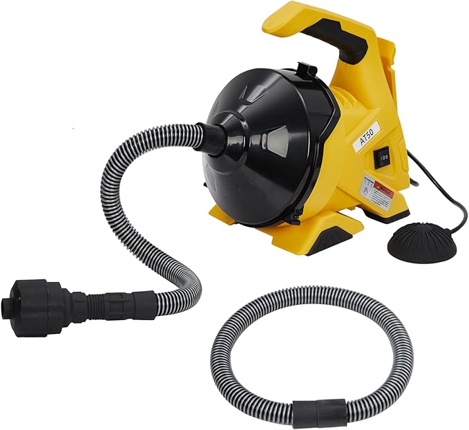 Electric Drain Cleaner Machine, 30FT Strong Flexible Cable, Auto-Feed Electric Drain Auger for 3/4"-2" Pipes, for Sinks, Tubs & Floor Drains, Enclosed Drum, Easy-to-Use DIY Clog Removal Tool