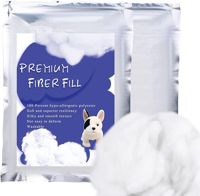 BUTUZE 300g/10.5oz Polyfill Stuffing Fiber Fill, (2.1oz-4.4lb) White Premium Fiberfill Stuffing for Craft, High Resilience Crochet Stuffing, Stuffing for Stuffed Animals, Cotton Batting, Recyclable