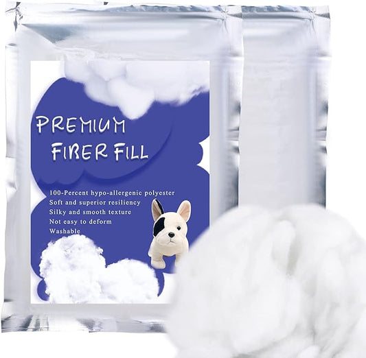 BUTUZE 300g/10.5oz Polyfill Stuffing Fiber Fill, (2.1oz-4.4lb) White Premium Fiberfill Stuffing for Craft, High Resilience Crochet Stuffing, Stuffing for Stuffed Animals, Cotton Batting, Recyclable