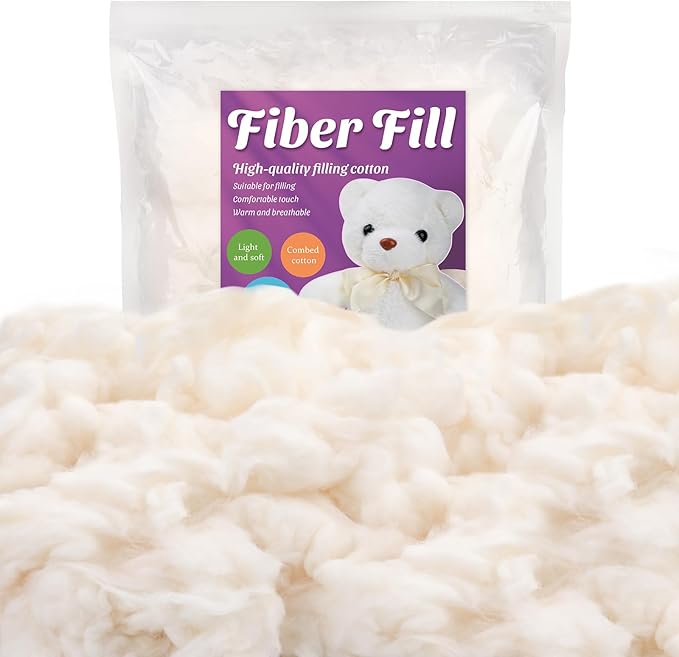 Kogyxe 7.06oz Cotton Stuffing, Natural Cotton Filling for Stuffed Animals, Stuffing for Crochet, Soft Pillow Stuffing for Crochet Animals, Cushions Stuffing DIY Crafts