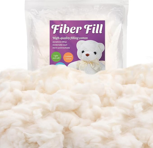Kogyxe 7.06oz Cotton Stuffing, Natural Cotton Filling for Stuffed Animals, Stuffing for Crochet, Soft Pillow Stuffing for Crochet Animals, Cushions Stuffing DIY Crafts