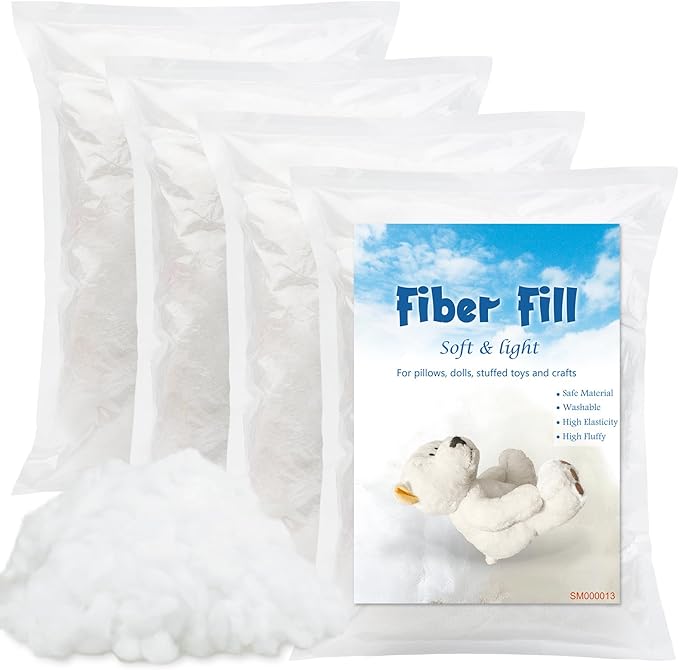 Jmuiiu 28.22oz Polyester Fill, Polyester Fiberfill Stuffing for Stuffed Animals, Polyfill Stuffing, Pillow Stuffing for Pillows, Fiber Filling Stuffings for Crafts Home Decors Projects