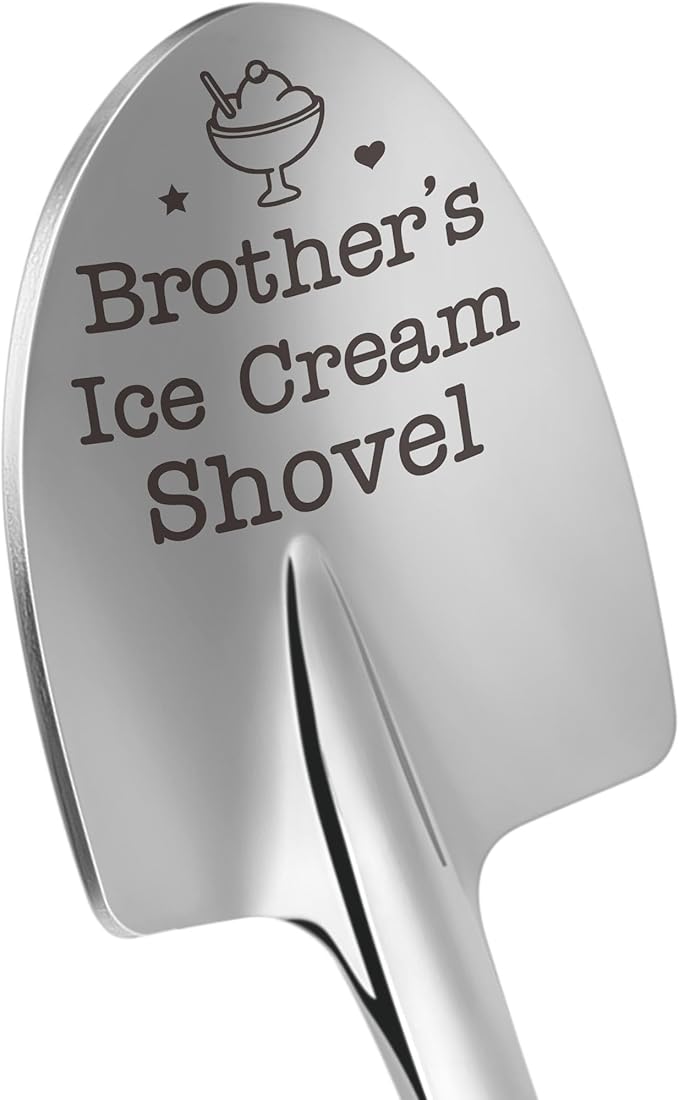 Brother Gifts Funny Fathers Day Birthday Gift for Men Adult Half Brothers Graduation Gifts 2026, from Sister, Brother's Ice Cream Shovel Spoon for Christmas Valentines