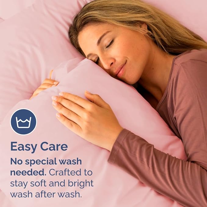 King Standard Pillow Cases Set of 2 - Ultra-Soft Hotel Quality Pillowcase Covers - Comfy, Cozy & Fade Free - Wrinkle Resistant - Machine Washable Pillow Protectors - 2 Piece Set - Baby Pink