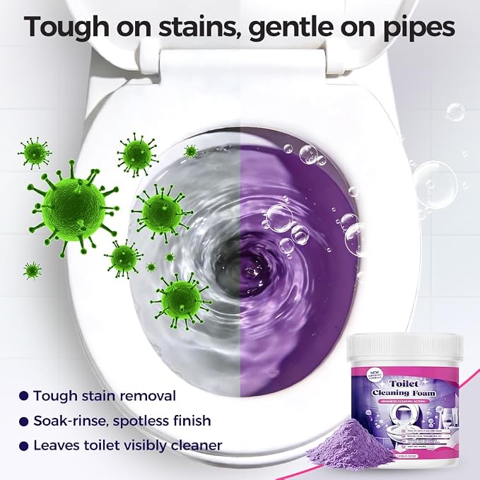 2026 New Toilet Bowl Cleaner, Toilet Cleaning Foam, Power Foaming Toilets Clean, Clean Foam Cleaner, Touch Free Foaming Powder – Bathroom Cleaning Powder (1PCS)