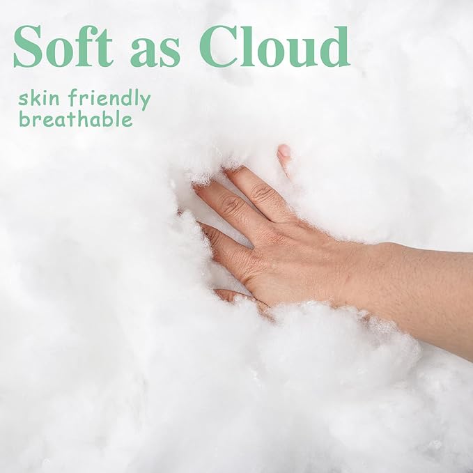 5LB / 80 Ounce Premium Polyester Fiber Stuffing for Stuffed Animals, Pillows, Quilts, Paddings, Pouf, Fiberfill, Stuffing, Machine Washable, White