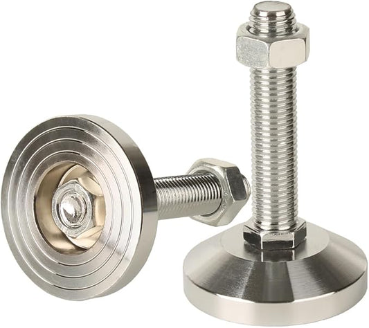 Machine Leveling feet, Heavy Duty Leveler Leg 3.15" Dia. Base, Leg Leveler M20 Thread, 4400 Lb Capacity,Capacity for Workbench, Machine, Cabinet (D80xM20x100,2 Pack,Silvery)
