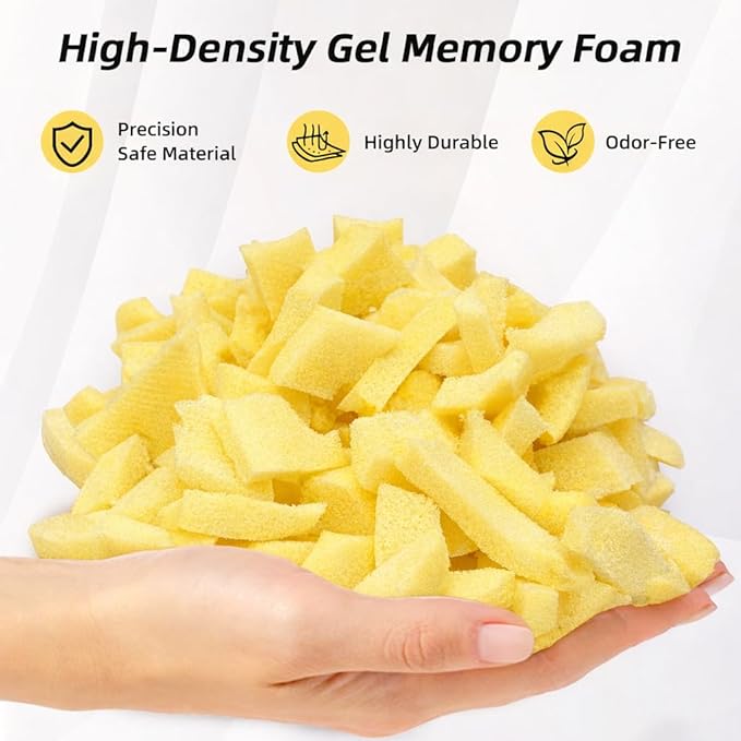 Welacer 10lbs Bean Bag Filler, Shredded Memory Foam Filling for Pillow Stuffing Cushion Arts Crafts Refill, Without Added Gel Particles, Premium Soft and Great for Stuffing (Yellow)